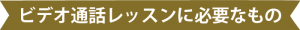 ビデオ通話レッスンに必要なもの