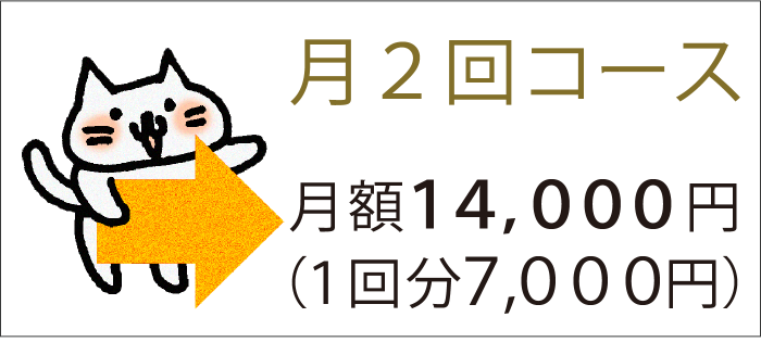 「月2回コース」→月額14000円（1回分7000円）