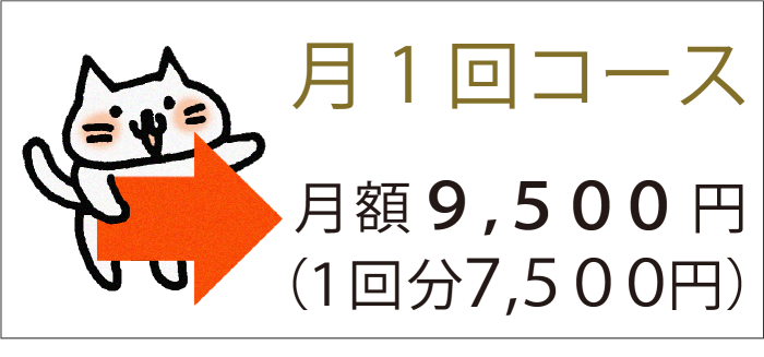 「月1回コース」→月額7500円（1回分7500円）